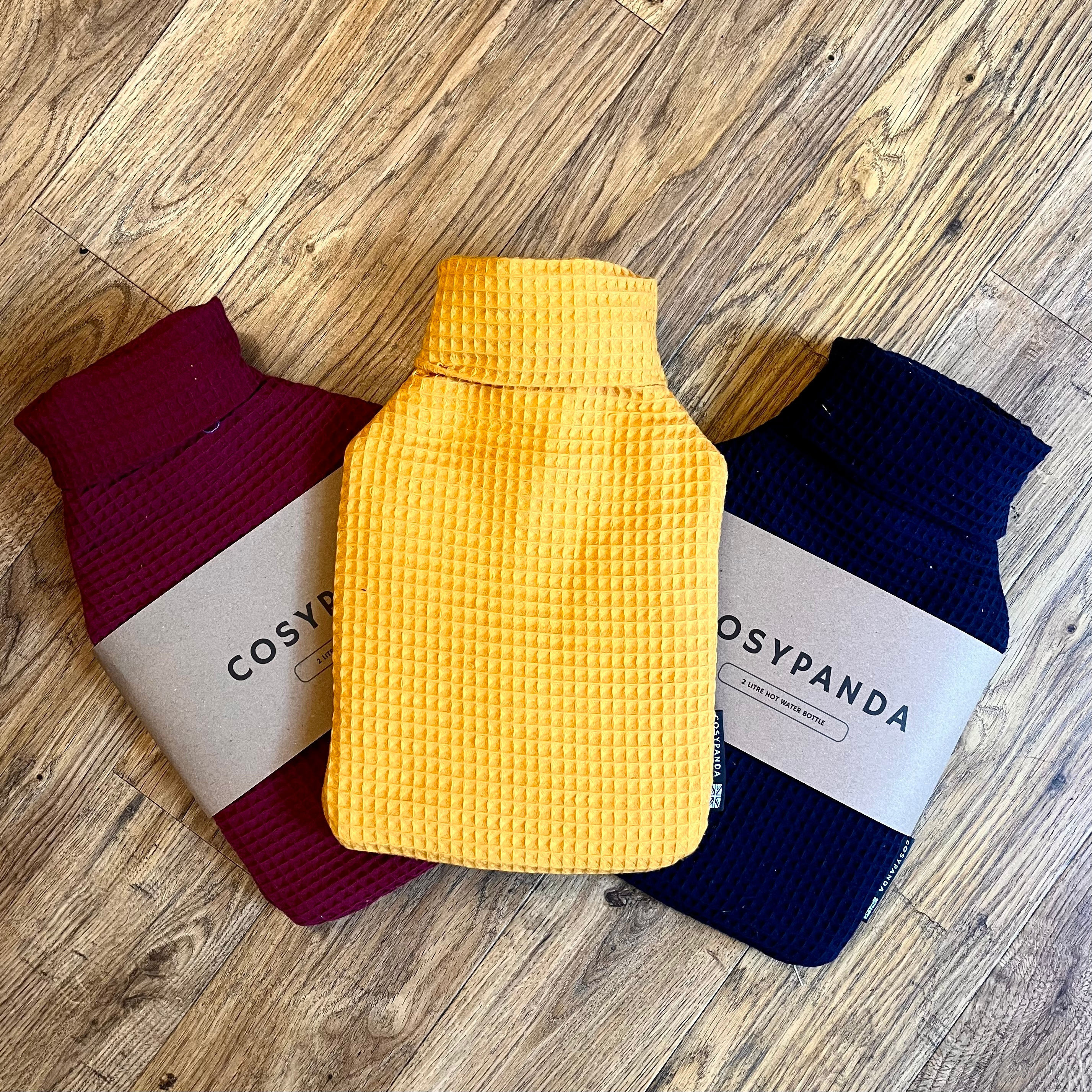 Luxury Hot Water Bottle: Cotton Waffle