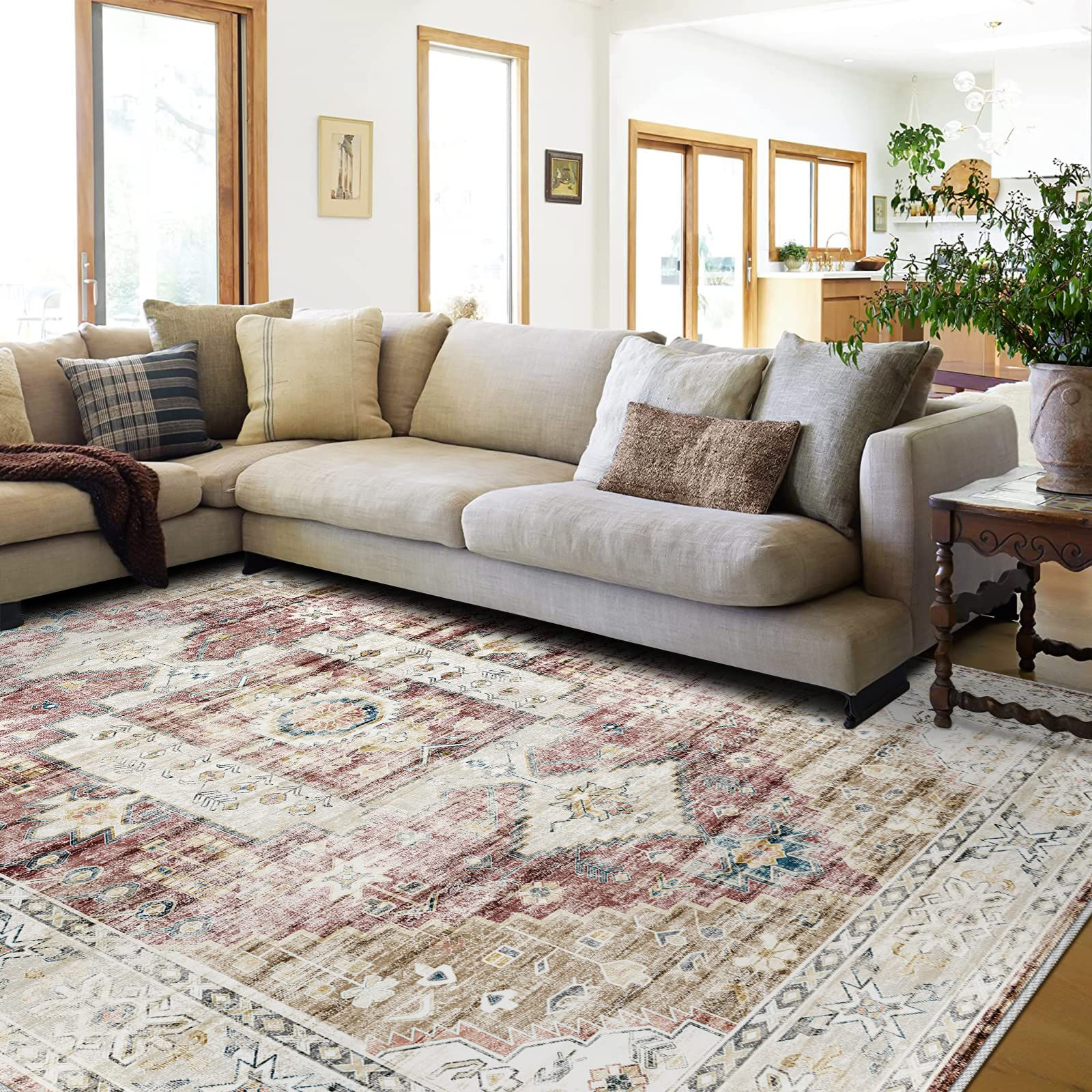 YOUFORTONG Washable 8x10 Area Rugs: Rugs for Living Room Ultra Soft Carpet for B