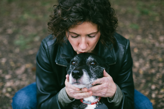 Dog and owner photoshoot in the park.