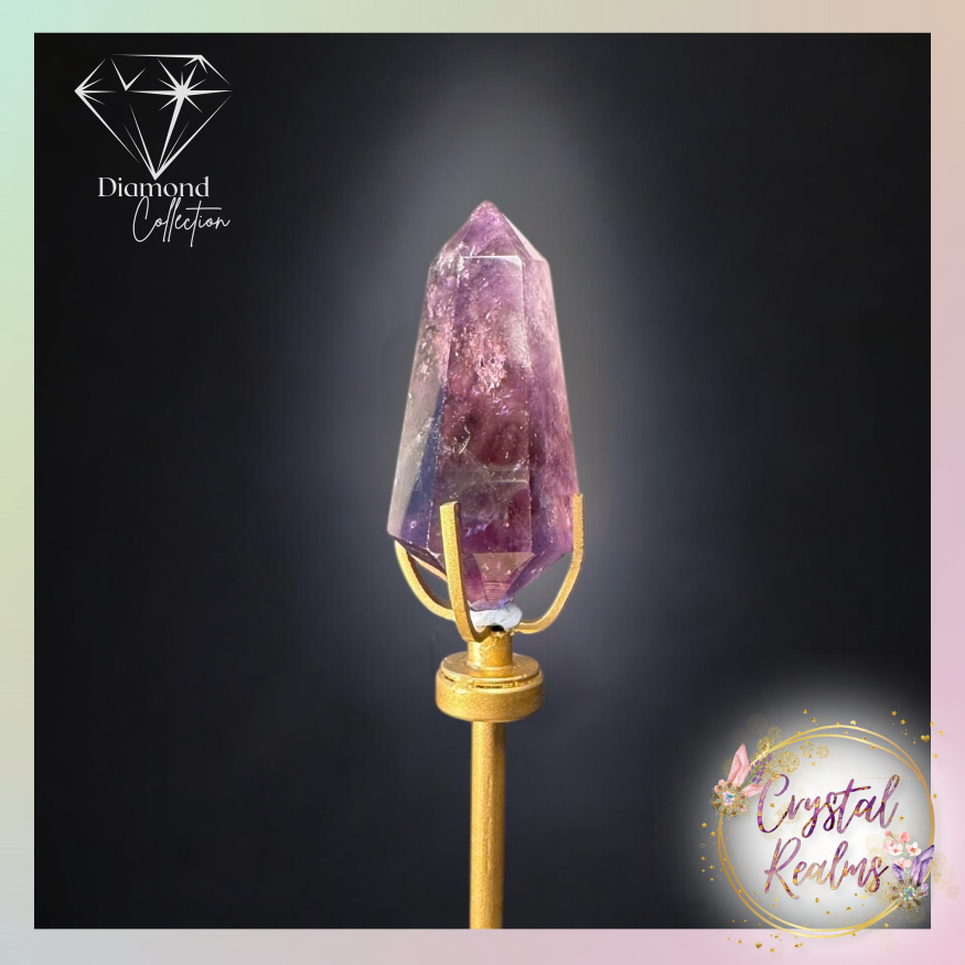 Thumbnail: Purple Amethyst Facet Diamond Cut DT Crystal