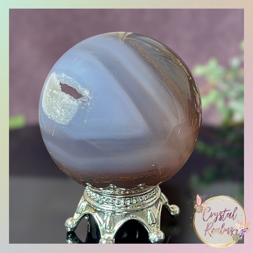 縮圖：Agate Open Druzy Sphere