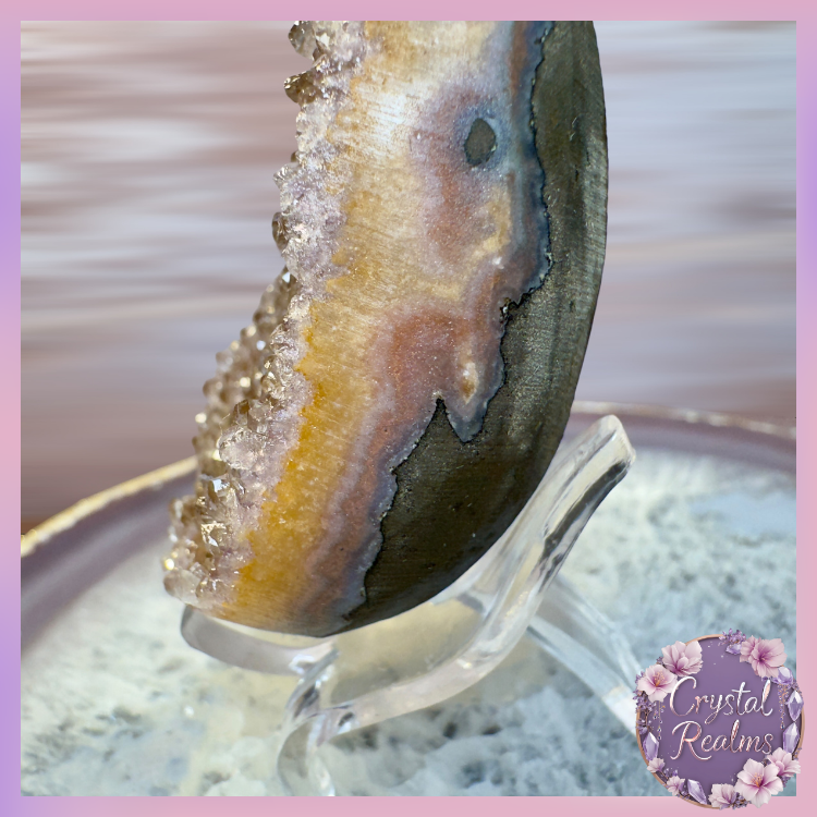 縮圖：Golden Ember Uruguay Amethyst Druzy Freeform