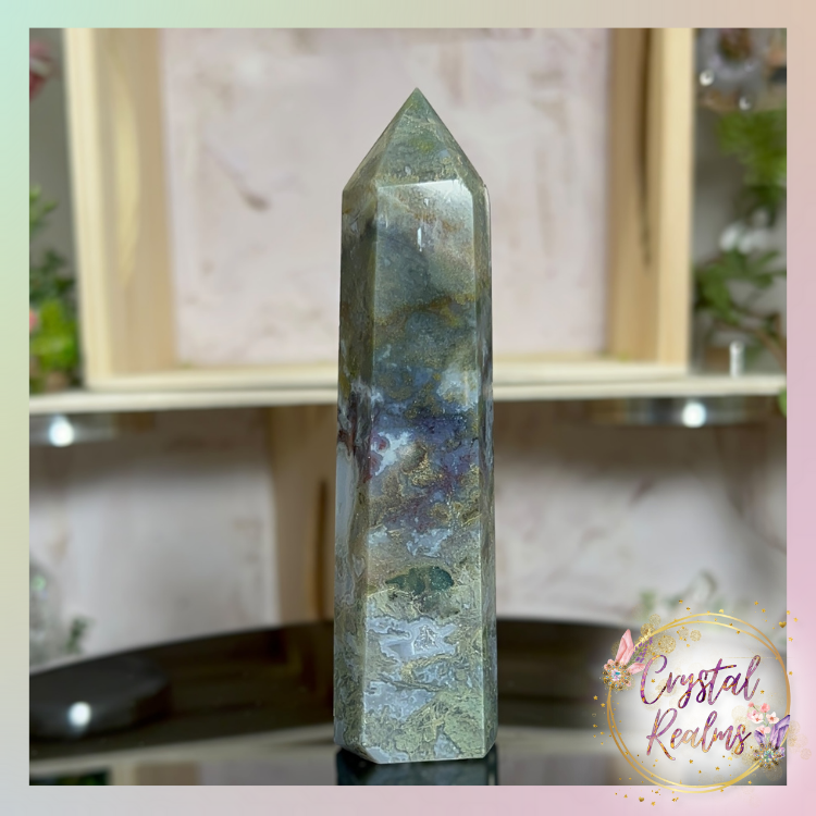 Miniatura: Ocean Jasper Tower with Druzy