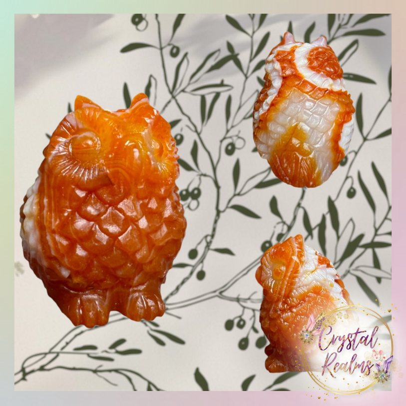 縮圖：A Flock of Owl-ish Wisdom Crystal Carvings