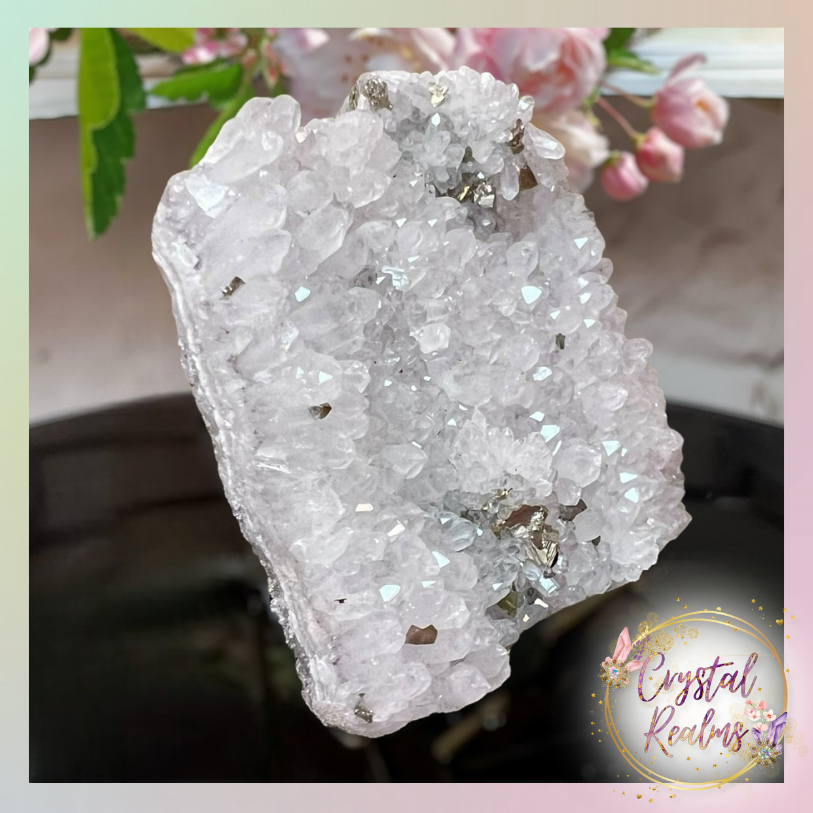 Thumbnail: Clear Quartz Double Sided Cluster with Pyrite