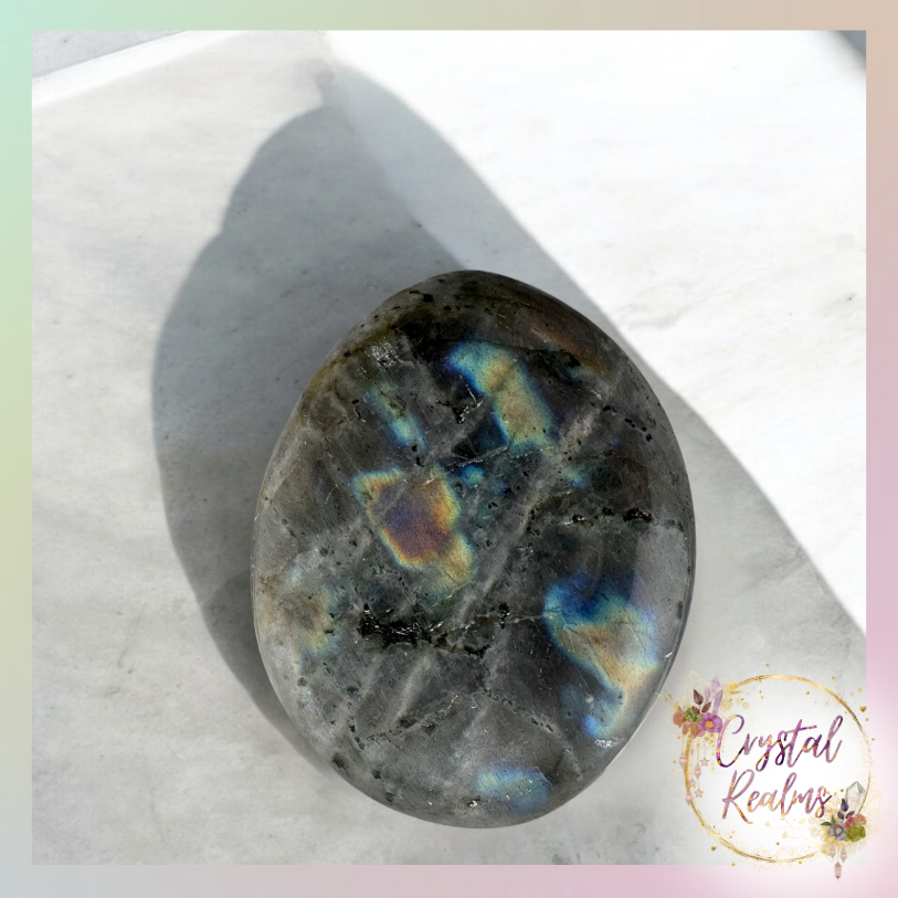 縮圖：Rainbow Labradorite Palm Stone