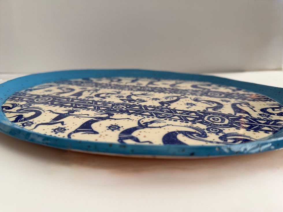 Thumbnail: Stoneware Serving Dish- Kokopelli Design