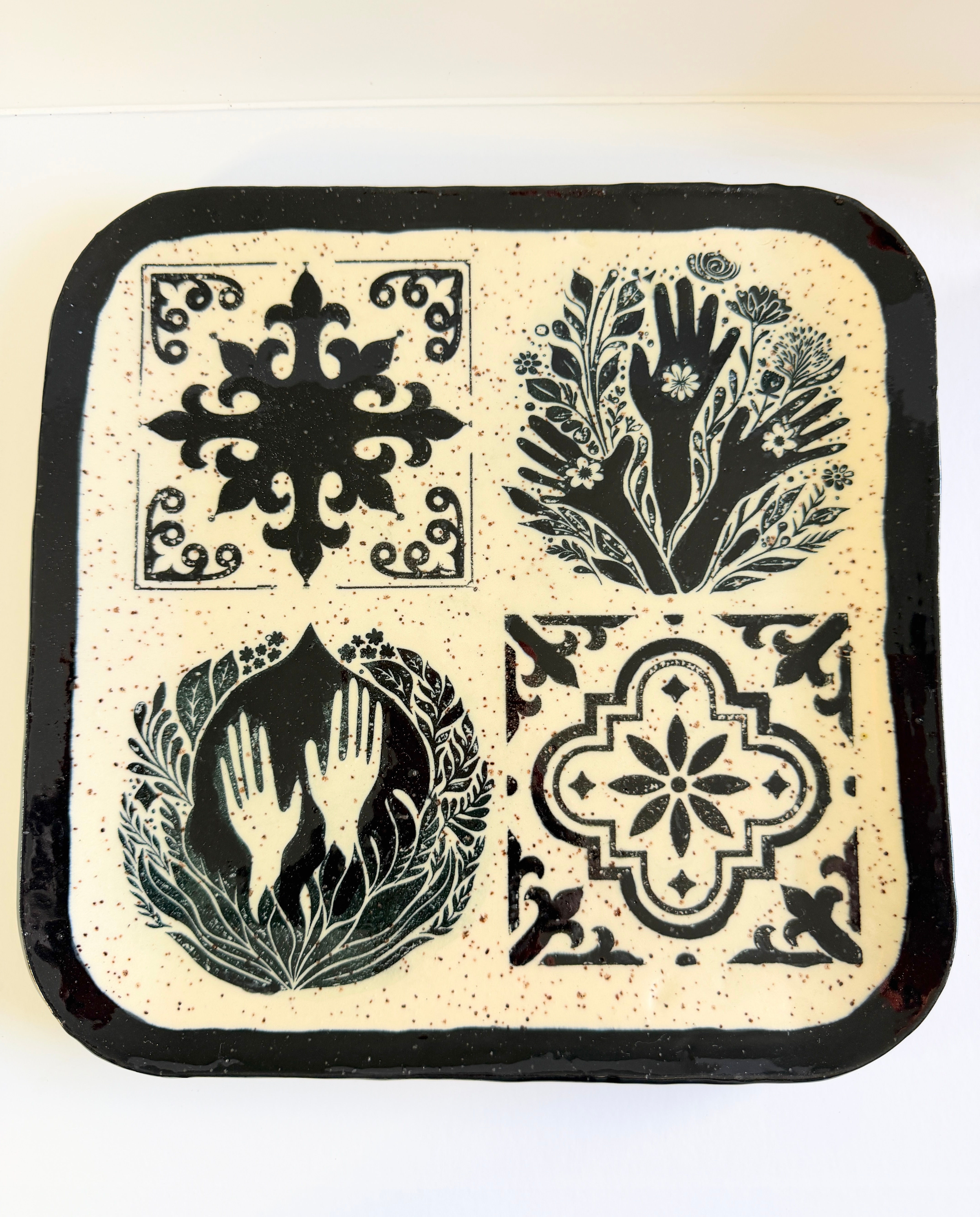 Stoneware- Large Square Serving Dish - Patterns