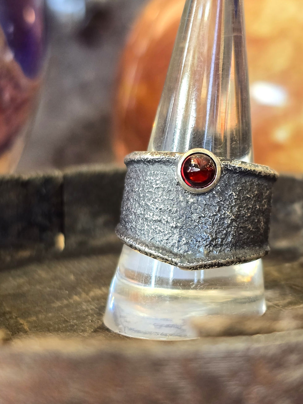 Thumbnail: WASH DSGN Shield Ring with Garnet or Peridot
