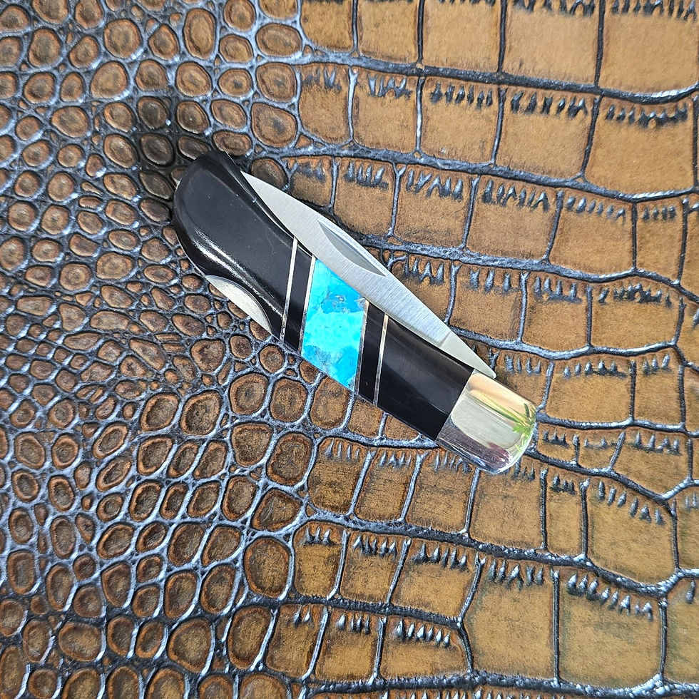 Thumbnail: Santa Fe Stoneworks Titanium Damascus 3" Lockback Knife