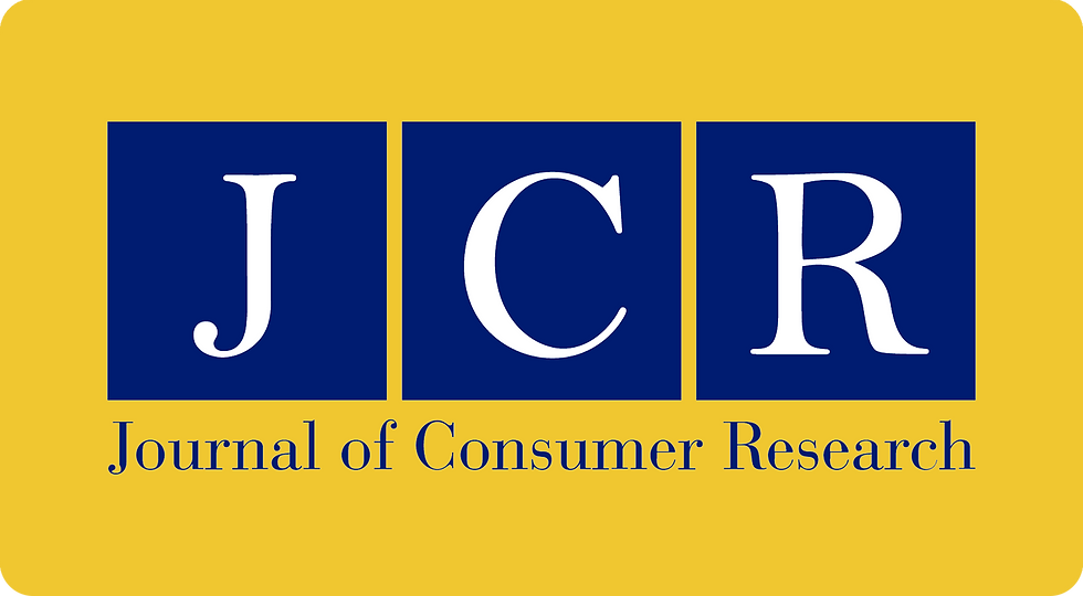 Journal of Consumer Research logo on a bright yellow background, research on nostalgia and gifting.