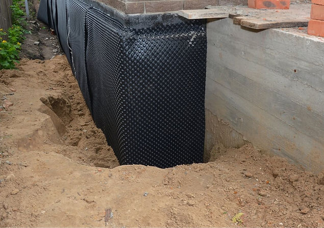 basment waterproofing on outside wall of house