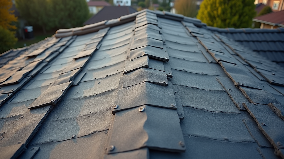 High angle view of roofing materials laid out on a residential roof