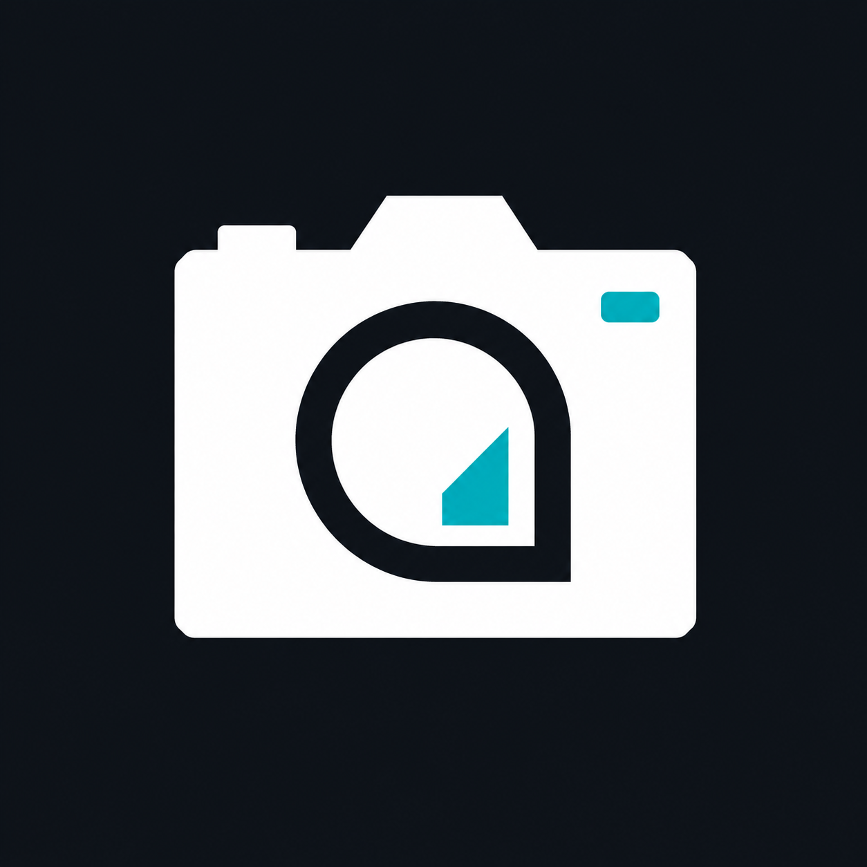 Camera logo with Q design