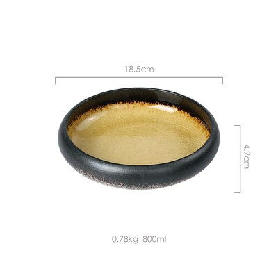 Thumbnail: KINGLANG Creative Kiln Ice Split Glaze Ceramic Plate - Japanese Sushi Sashimi