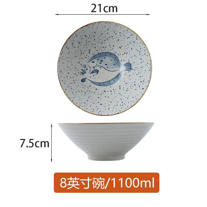 Thumbnail: Japanese Ramen Bowl - Ceramic Tableware 7-8 Inch