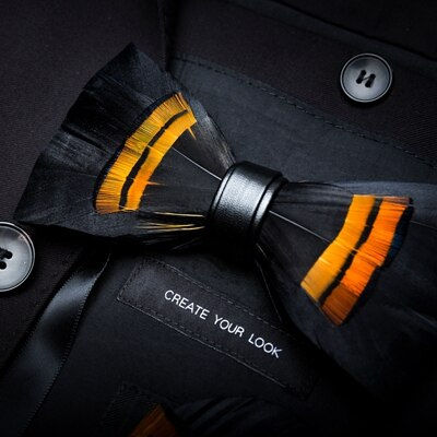 Thumbnail: Exquisite Hand Made Feather  Bowtie Gift Box Set