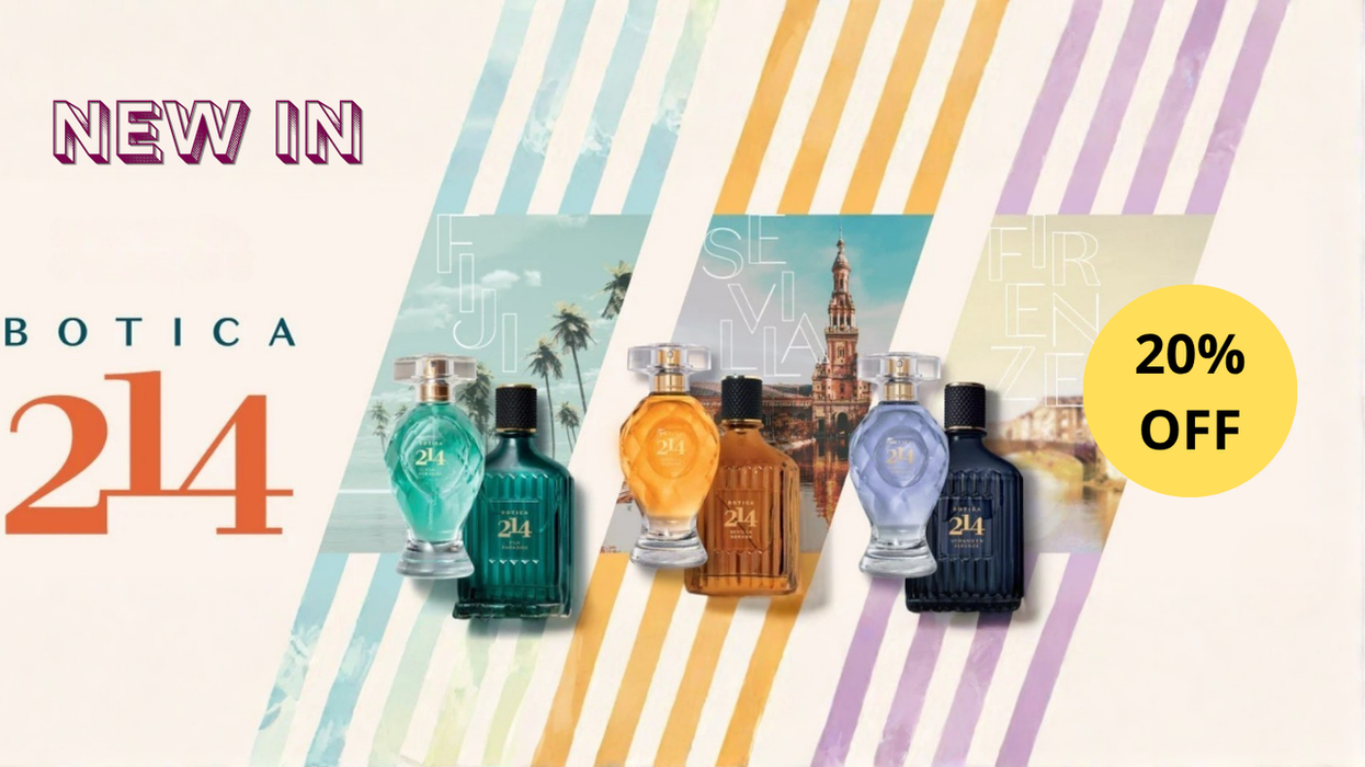 Boticário 214 fragrance collection with men's and women's perfumes