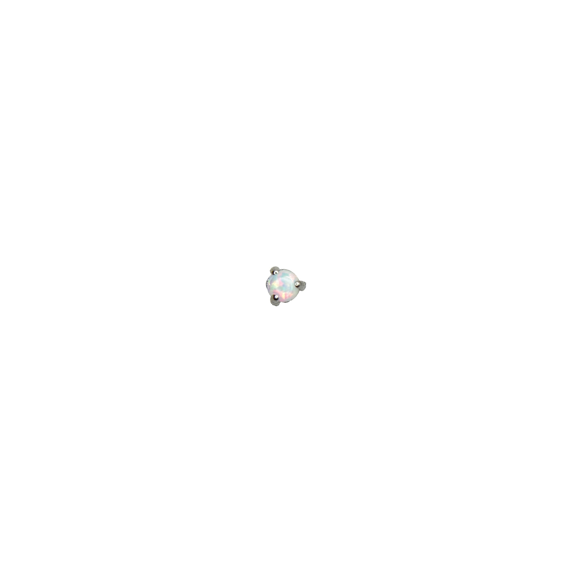 Body Gems Thrice White Opal 14kt White Gold