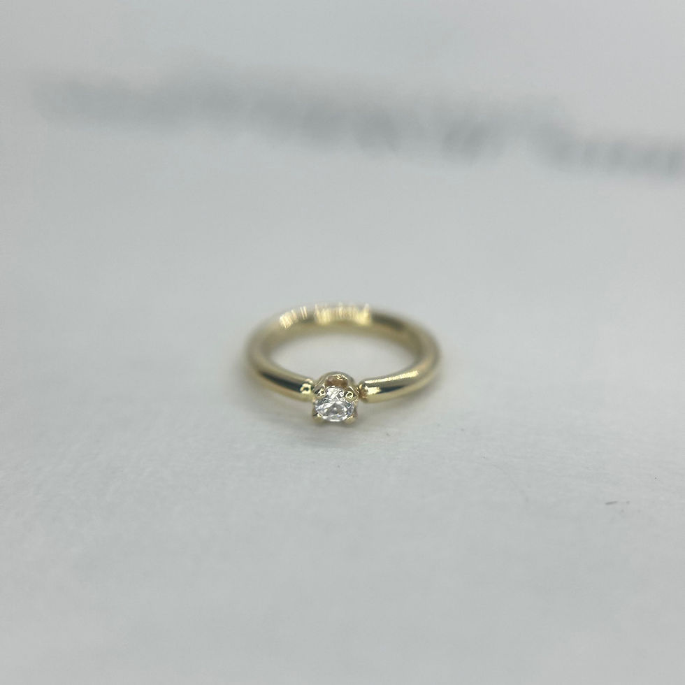 Thumbnail: Body Gems Prong Set Seam Ring 14kt Yellow Gold