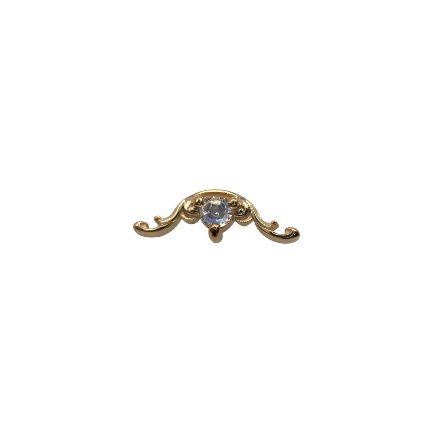 AuAdore Bishop Genuine Rainbow Moonstone 14kt Yellow Gold