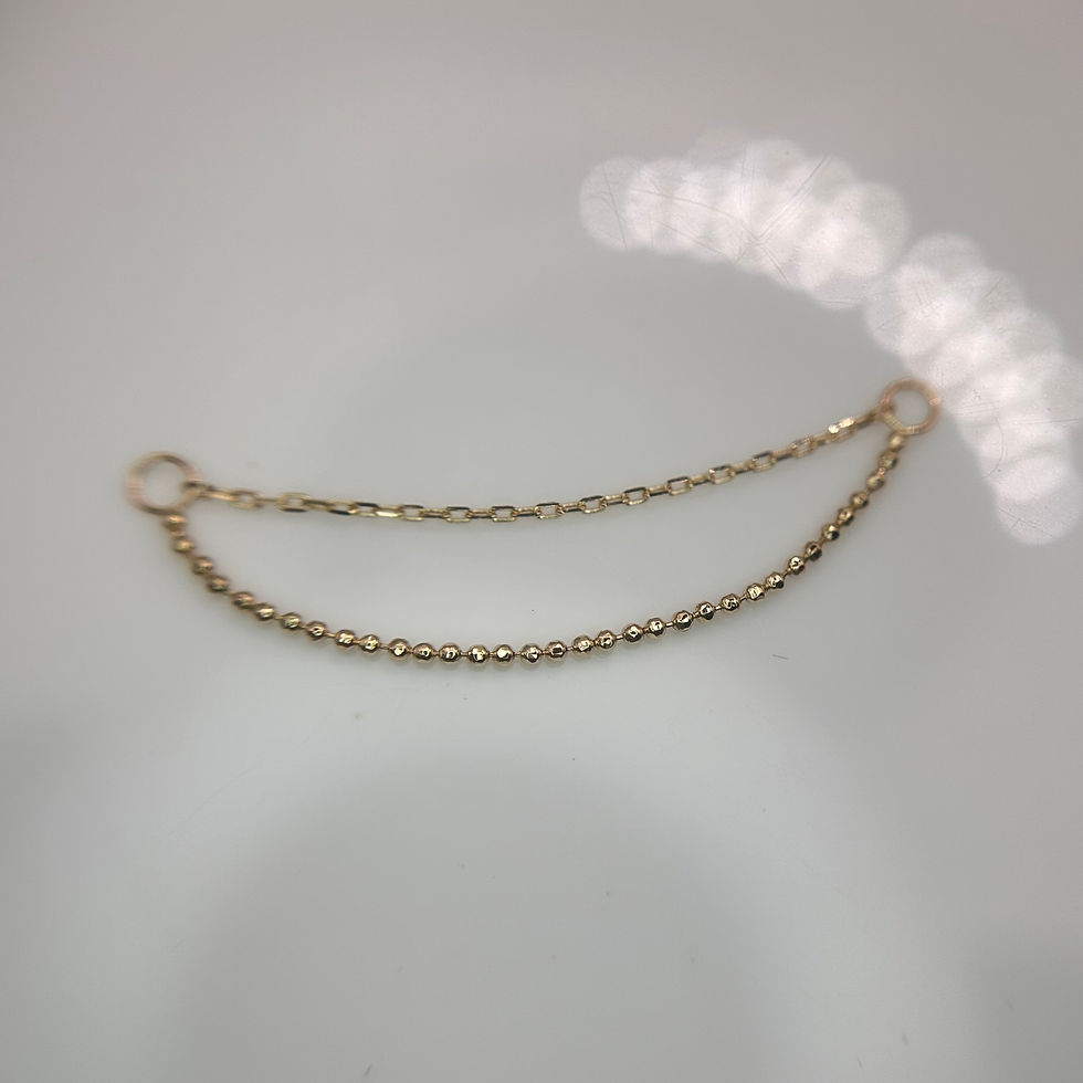 Thumbnail: Invictus 2 Tier Link & Bead Chain 14kt Yellow Gold