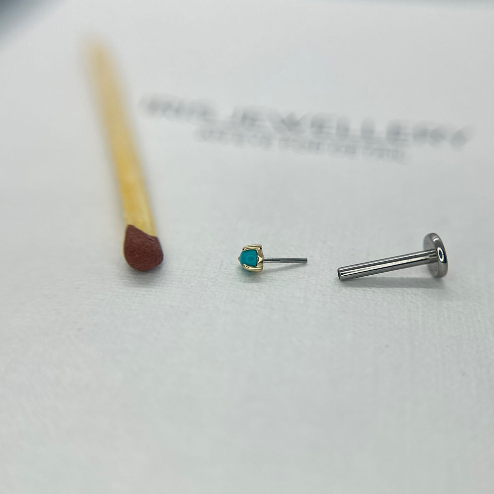 Thumbnail: Body Gems Thrice Turquoise 14kt Yellow Gold