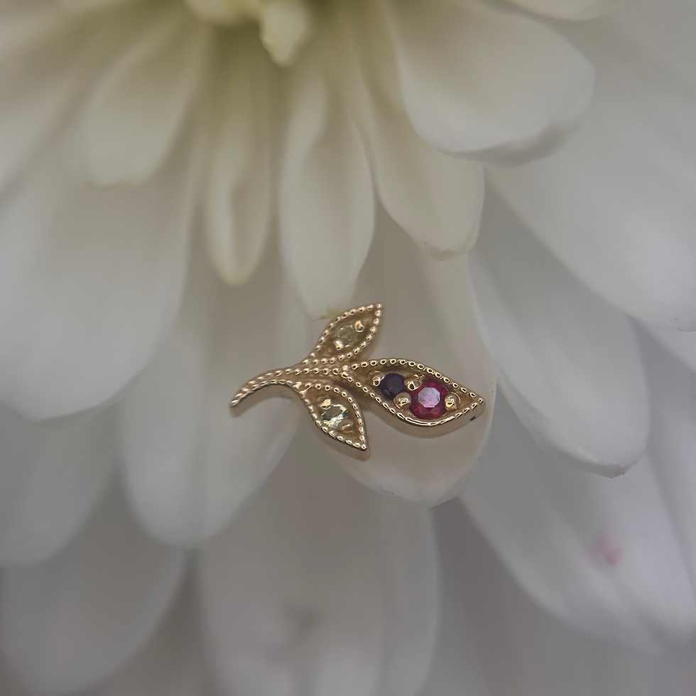 Thumbnail: BVLA Mini Wisteria Genuine Amethyst, Ruby, Peridot 14kt Yellow Gold