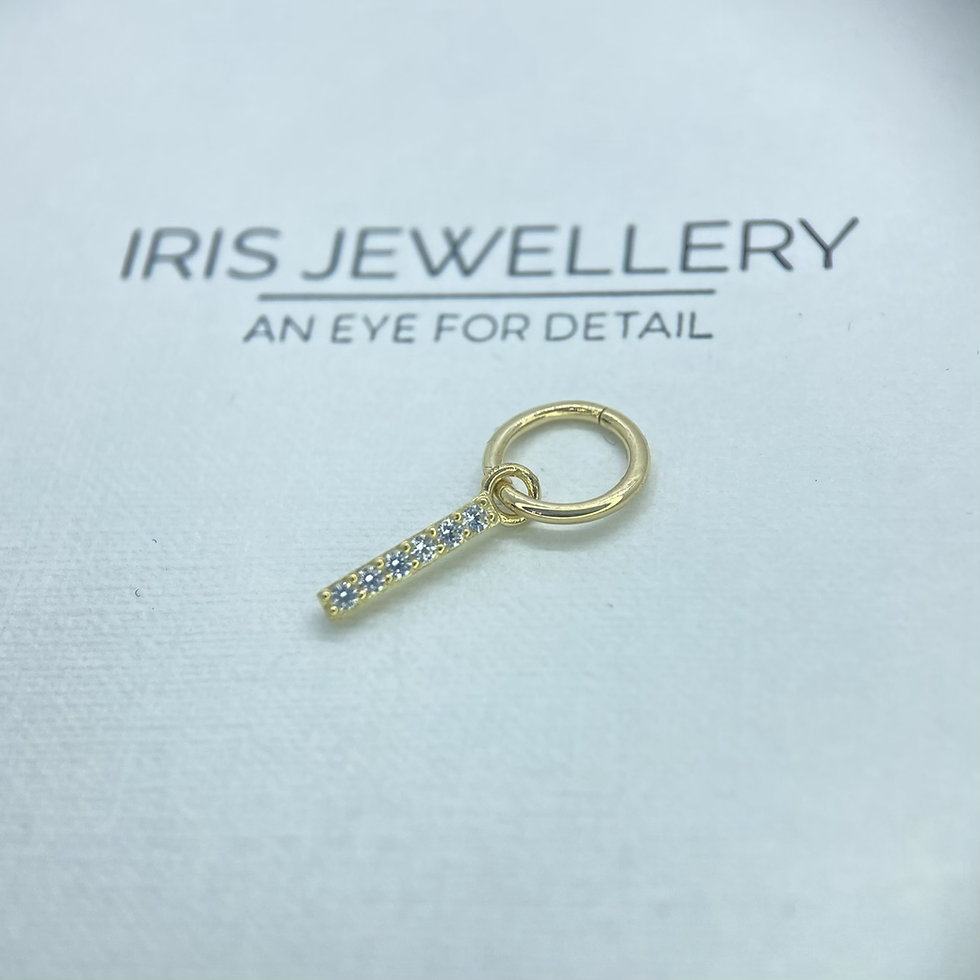 Thumbnail: Tish Lyon Cubic Zirconia Pave Ring Dangle 9kt Yellow Gold