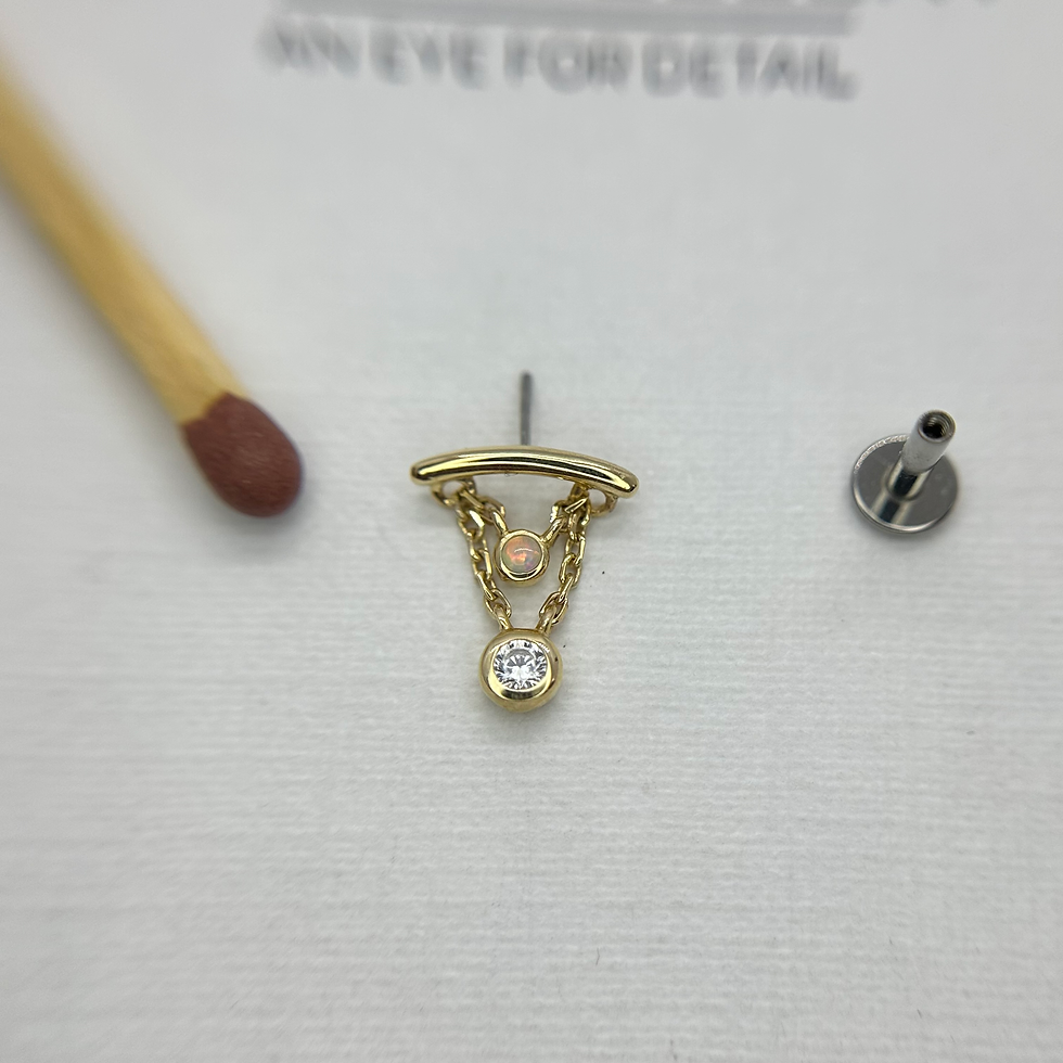 Thumbnail: Junipurr Amelda Opal & CZ 14kt Yellow Gold