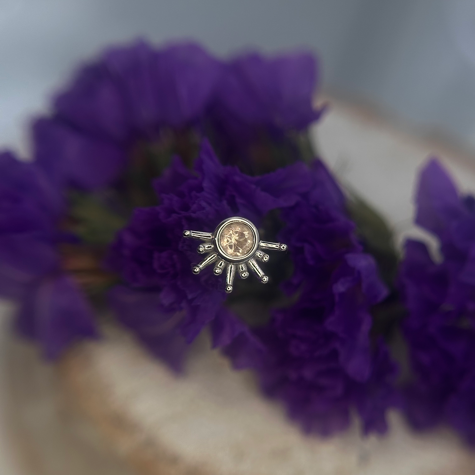 Thumbnail: BVLA Live to Tell Oregon Sunstone Faceted 14kt White Gold