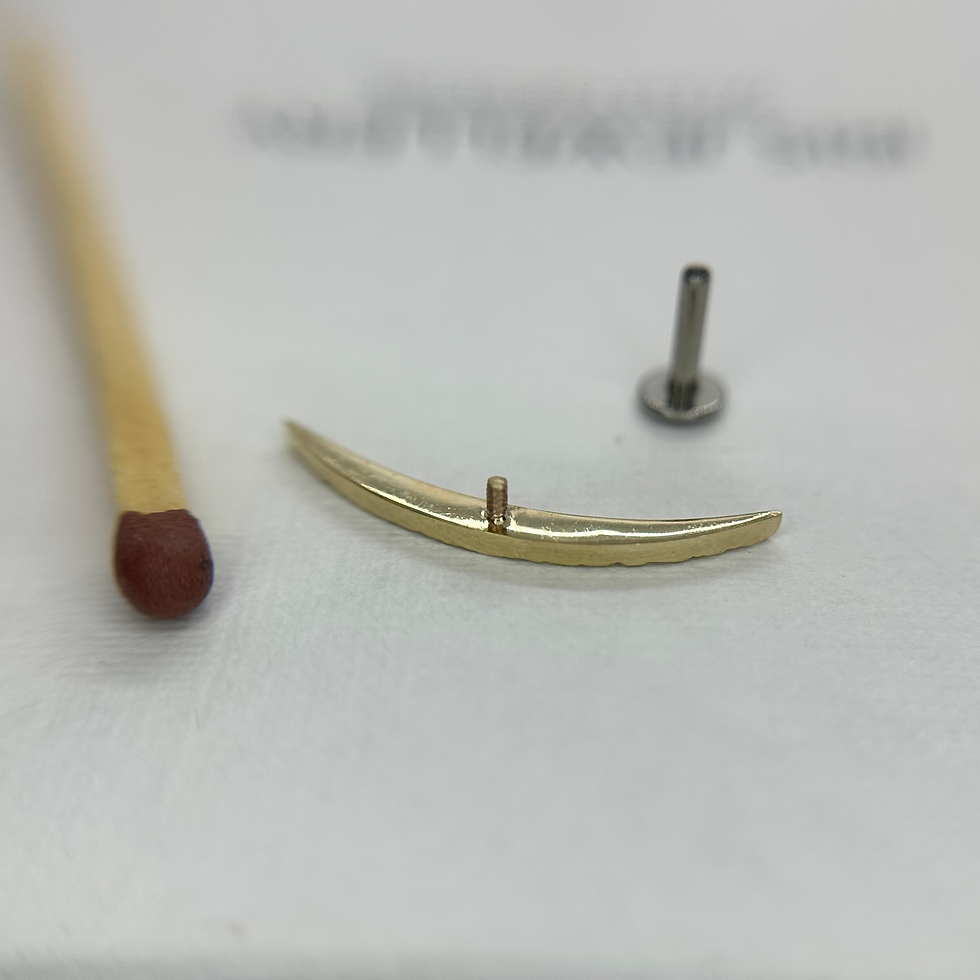 Thumbnail: Foes Jewelry Hammered Cheshire Moon 14kt Yellow Gold