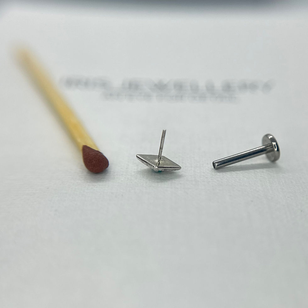 Thumbnail: Body Gems Rhombus Turquoise 14kt White Gold