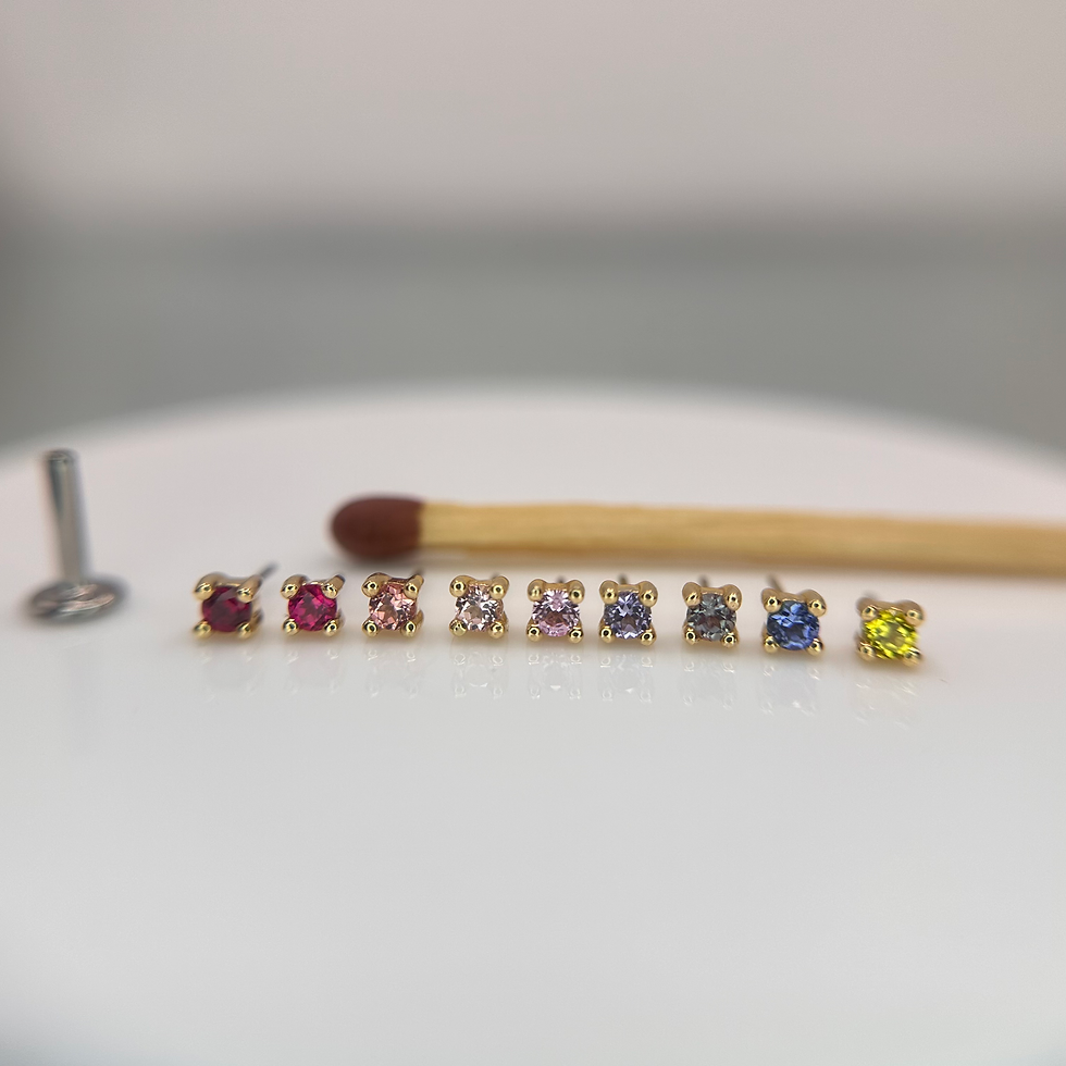 Thumbnail: Buddha Jewelry Organics Genuine Blue Sapphire 2mm Prong 14kt Yellow Gold