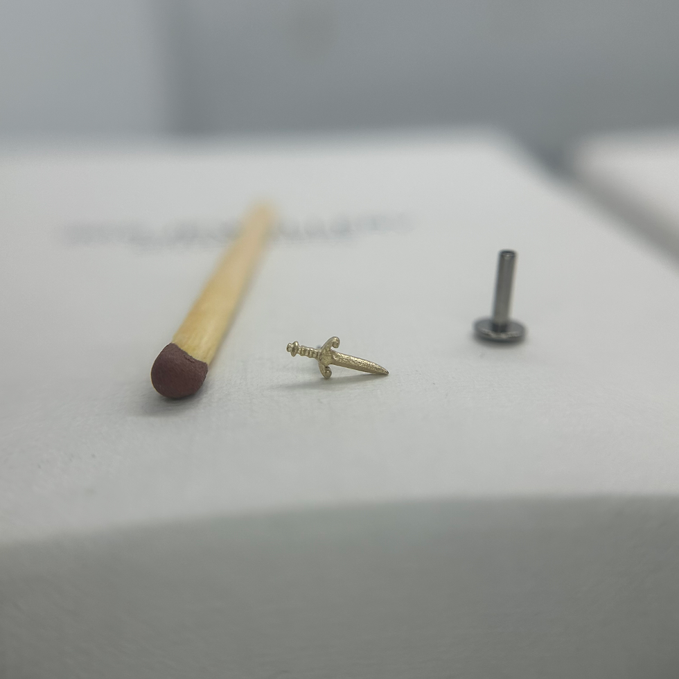Thumbnail: Buddha Jewelry Organics Blade Satin Sword 14kt Yellow Gold