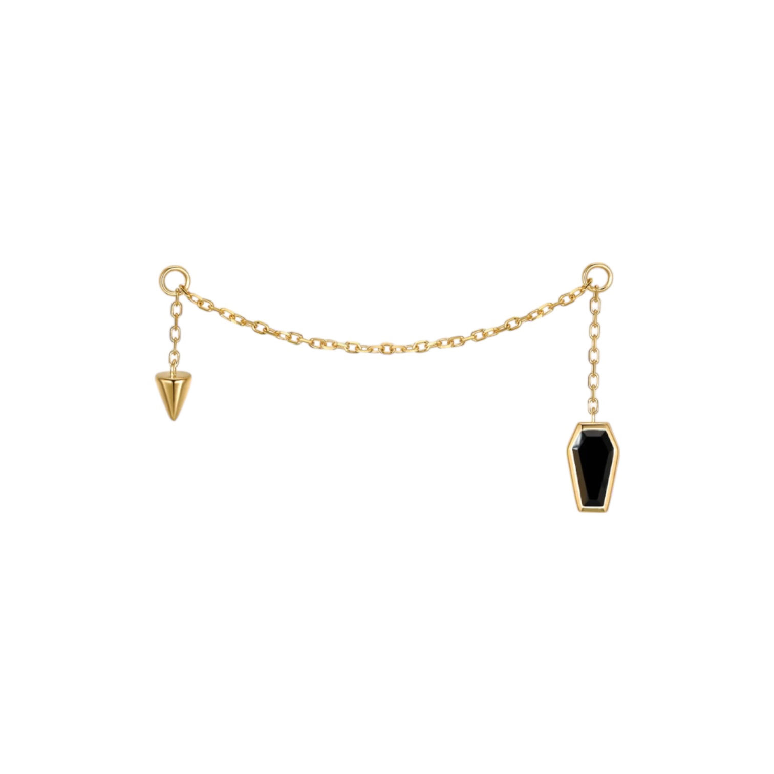 Modern Mood Coffin & Spike Chain 14kt Yellow Gold