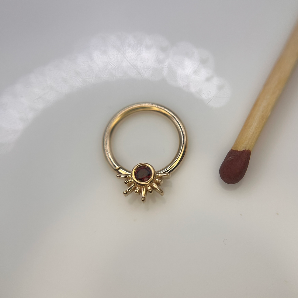 Thumbnail: BVLA Live to Tell Seam Ring Garnet 14kt Yellow Gold