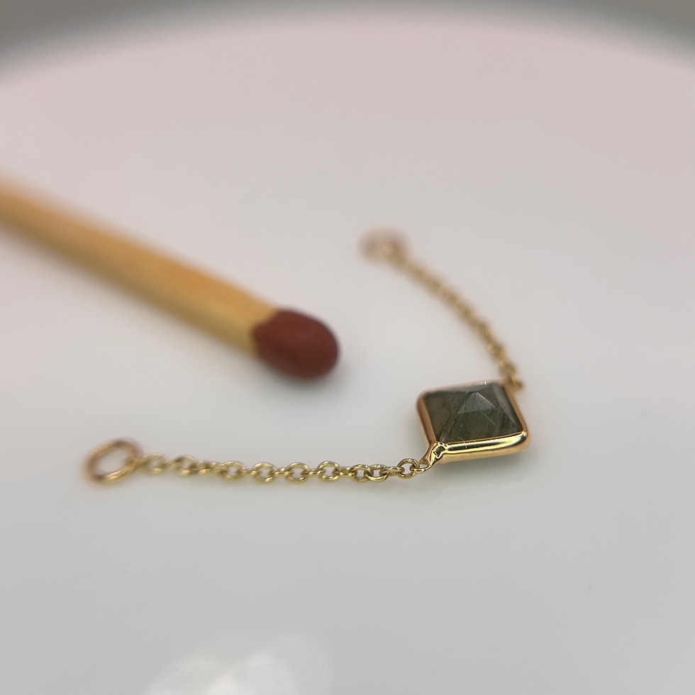 Thumbnail: Jimmy Buddha Designs Labradorite 35mm Chain 14k Yellow Gold
