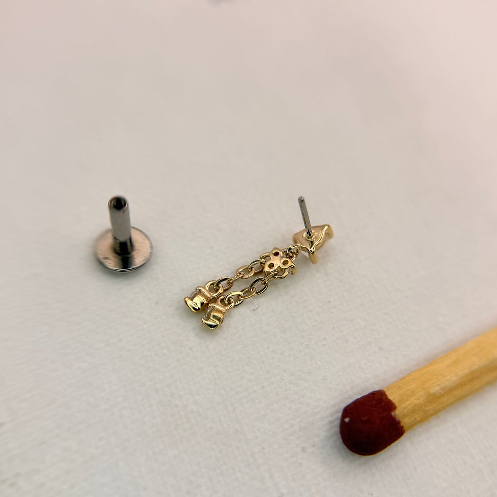 Thumbnail: Ember Aurora - Genuine Blue Moonstone & Moissantie 14k Yellow Gold