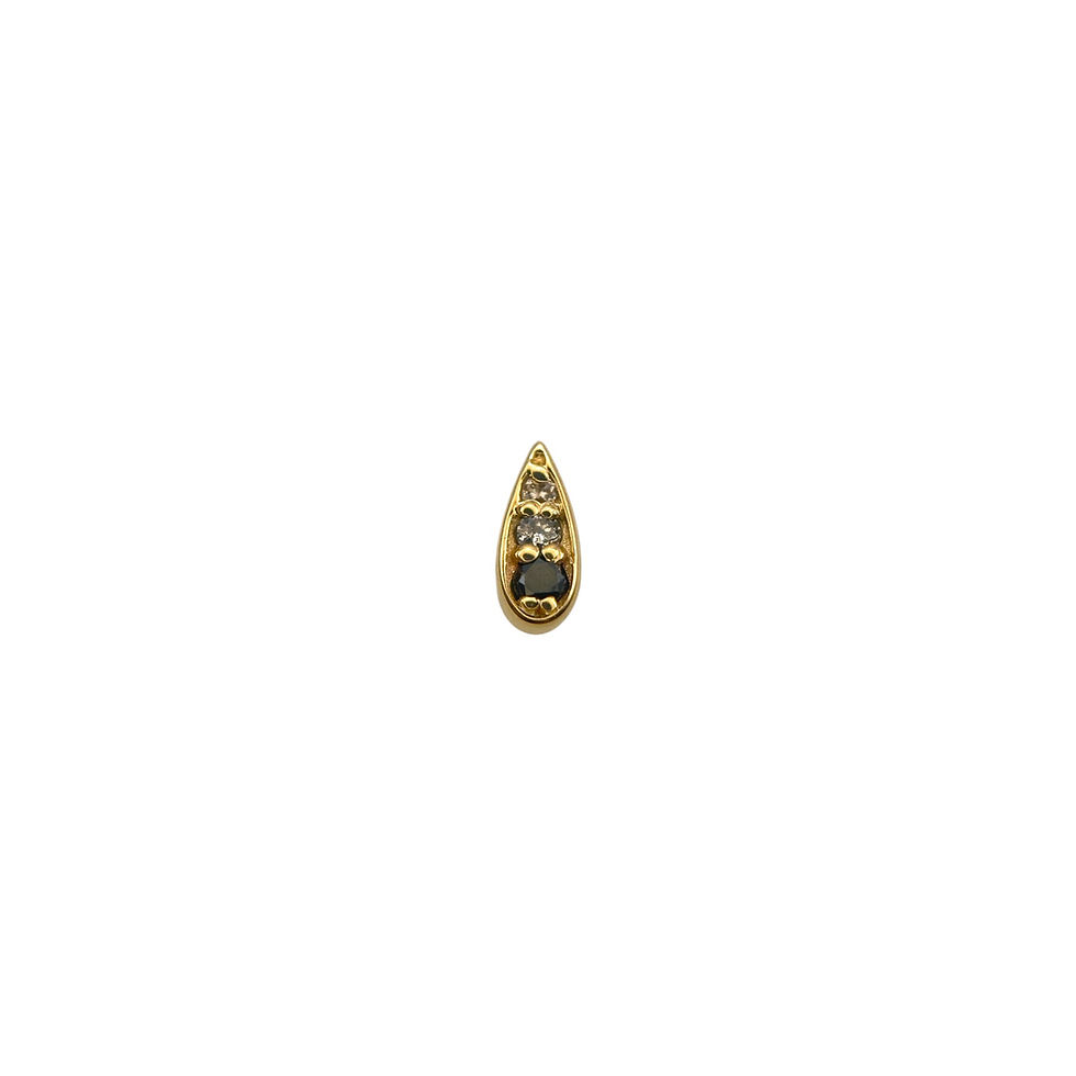 Thumbnail: BVLA Drip Genuine Black, Grey & White Diamond 14kt Yellow Gold