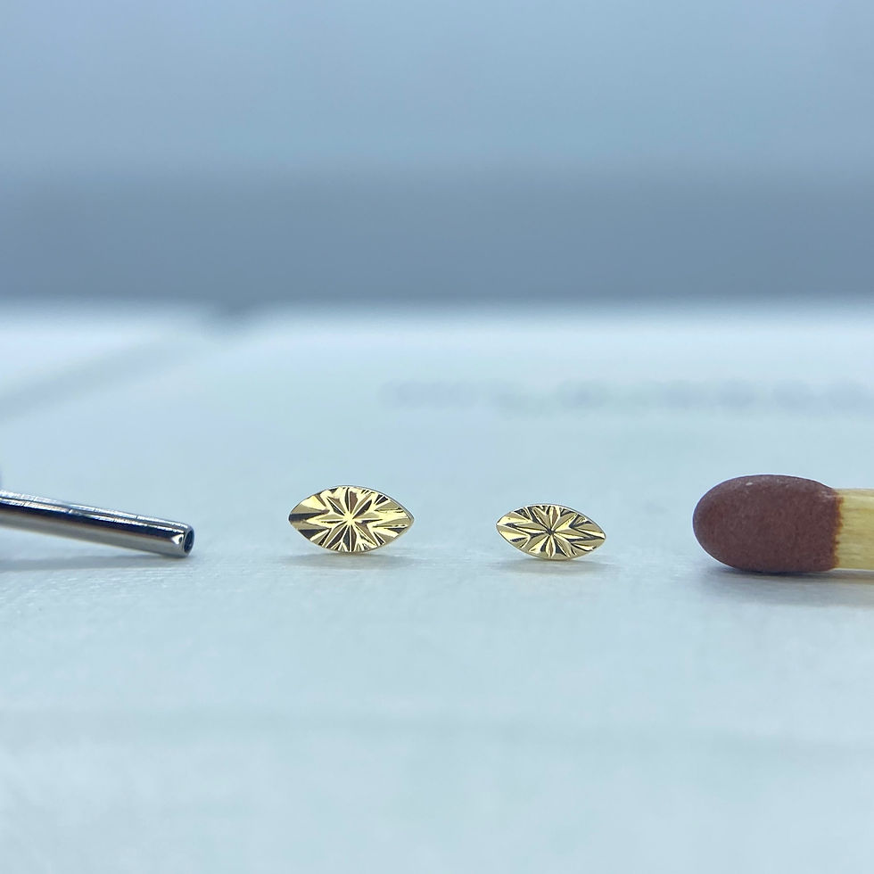 Thumbnail: Junipurr Laser Marquise 14kt Yellow Gold