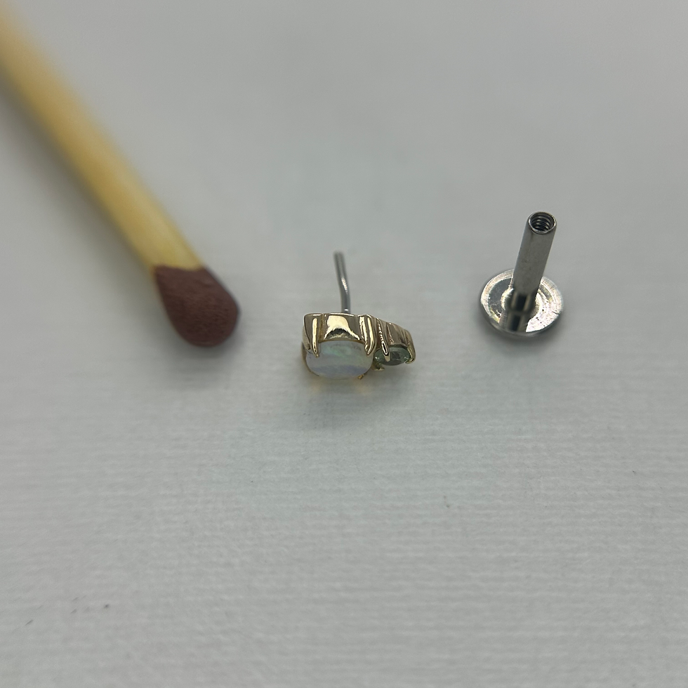Thumbnail: Maya Afterglow Genuine Opal & Alexandrite 14kt Yellow Gold