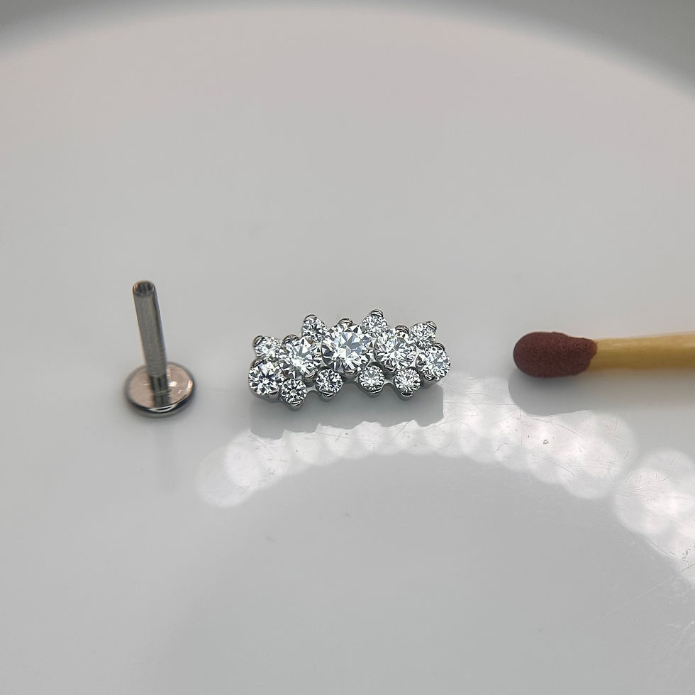 Thumbnail: Industrial Strength Odyssey Suprium Clear CZ Titanium Internally Threaded