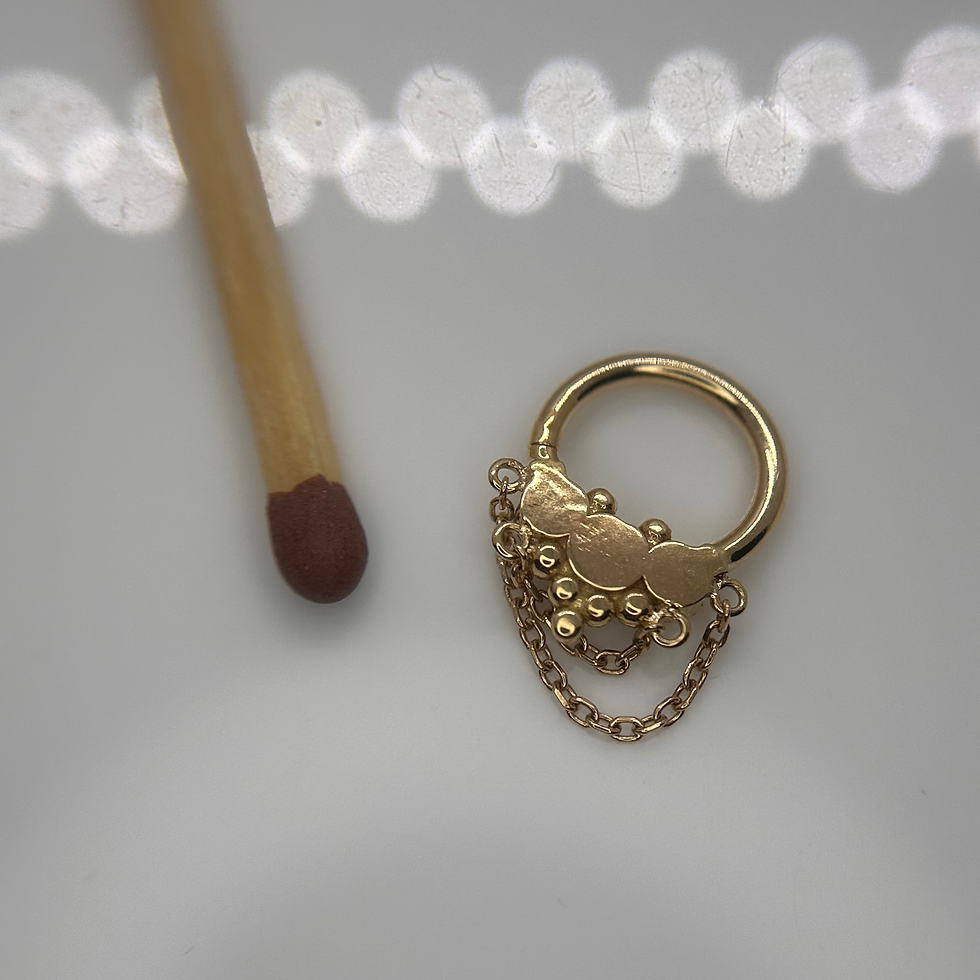 Thumbnail: Seasons Handmade Aegis Ring Genuine Salt & Pepper Diamonds 14k Yellow Gold