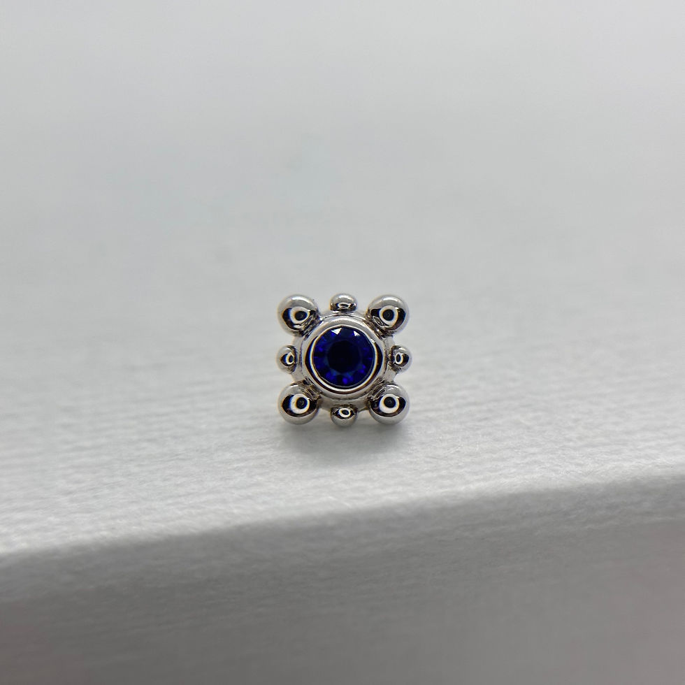 Thumbnail: Body Gems Burst Sapphire CZ 14kt White Gold