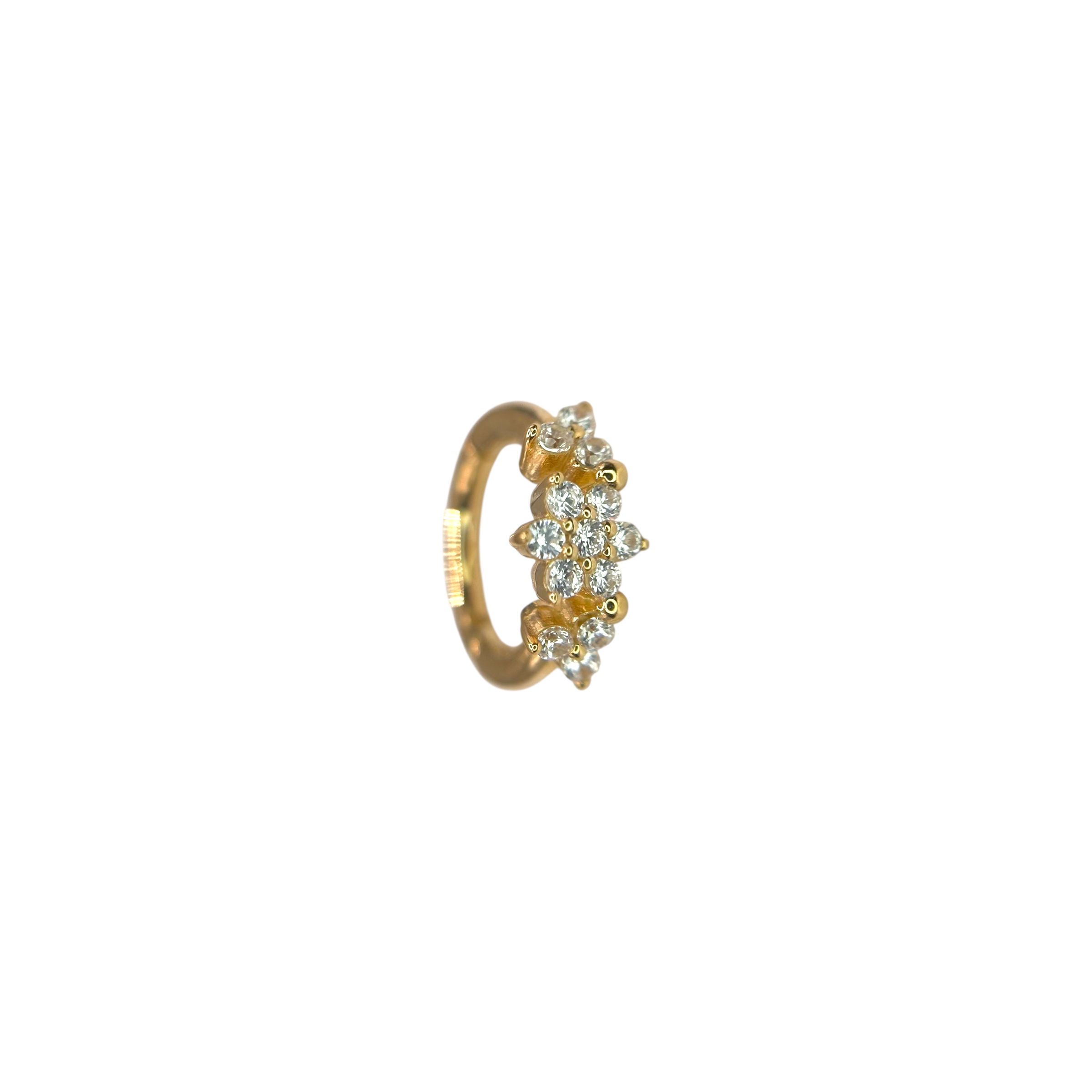 Tish Lyon Flower & Trio 6mm Ring 14kt Yellow Gold