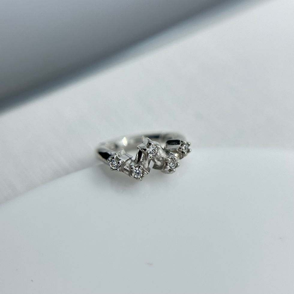 Thumbnail: Tish Lyon Zig-Zag Ring 14kt White Gold 6mm