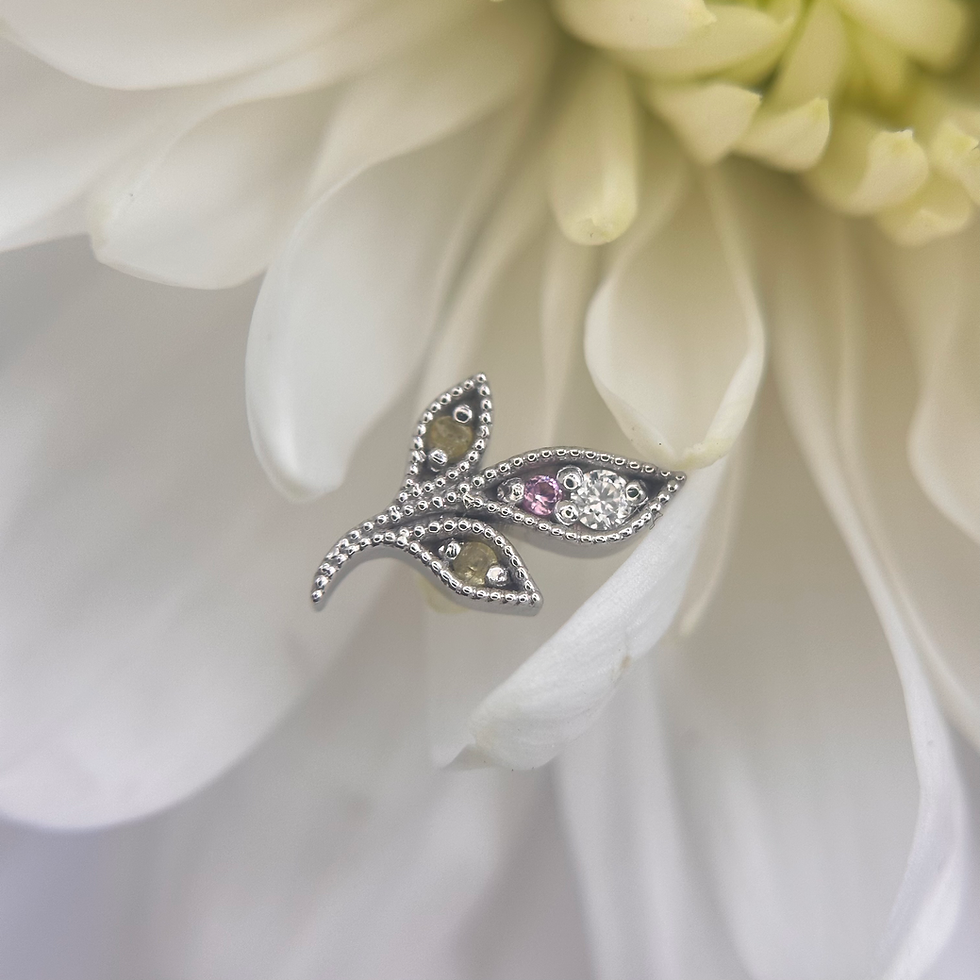 Thumbnail: BVLA Mini Wisteria Genuine Diamond, Sapphire & Peridot 14kt White Gold