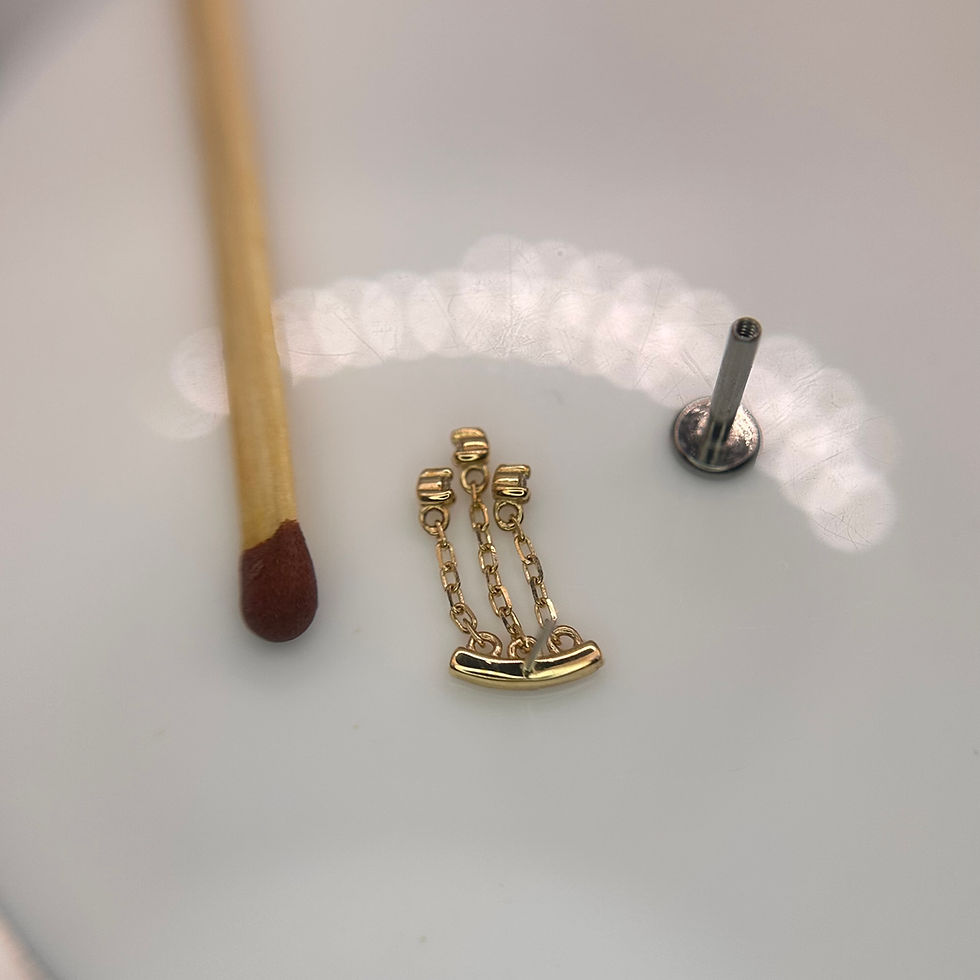 Thumbnail: Modern Mood Esme Bar End Genuine Diamonds 14kt Yellow Gold