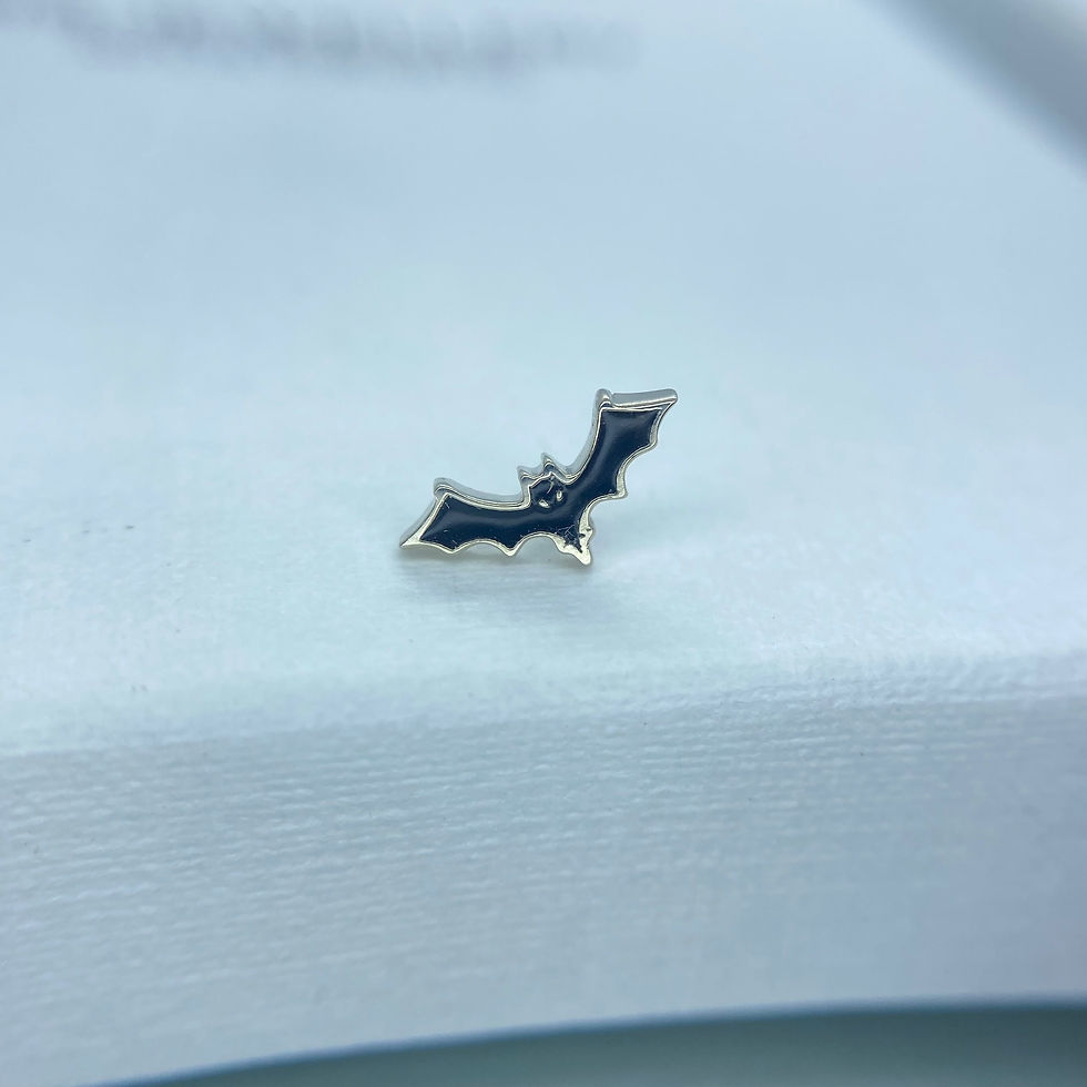 Thumbnail: Mushroom Bat with Enamel 14kt White Gold